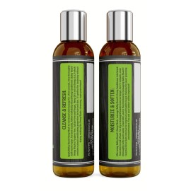 Ballsy Beard Wash Shampoo & Conditioner Set for Men 2 Piece Travel Size Hair Shampoo (Eucalyptus Spearmint, 2 oz)