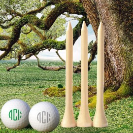 Dsenfurn 250 Pack Professional Bamboo Golf Tees 2-3/4 Inch - Stronger Than Wooden Golf Tees Biodegradable & Less Friction (Nature, 2-3/4)