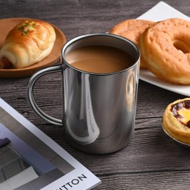 Bidponds 13.5oz / 400ml Double Walled Coffee Mug, Stainless Steel Tea Cups, Travel Camping Mugs