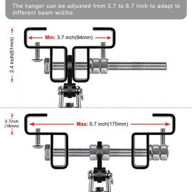 Dolibest Heavy Bag Mount, Punching Bag Hanger, I Beam Hanger, Heavy Bag Hanger for Punching Bag Accessories, Punching Bag Bracket, Beam Hanger with Swivel Hook, Ceiling Mount for Boxing Bag