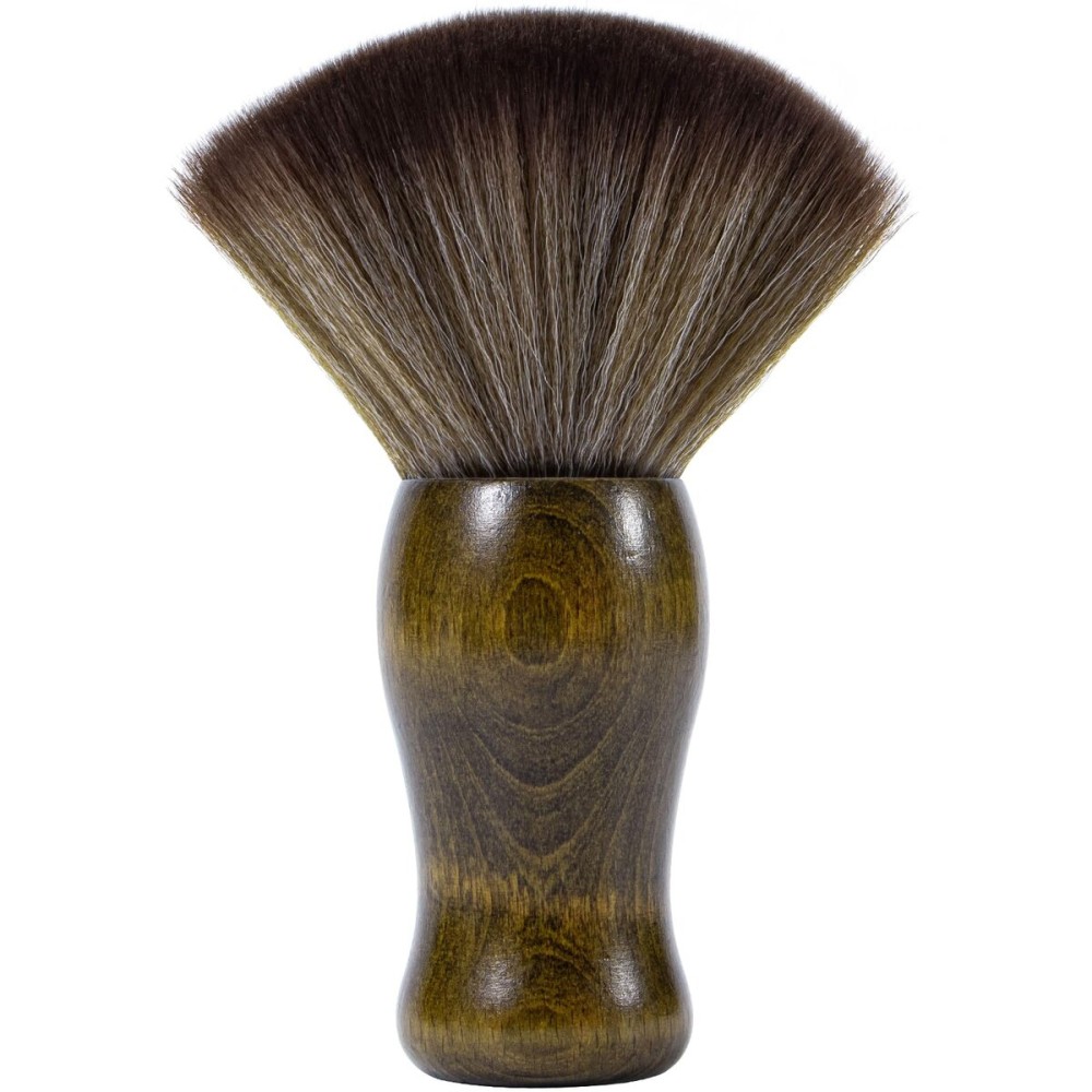 Yebeauty Neck Duster Brush for Hair Cutting, Large Soft Barber Hairbrush with Natural Fiber Wooden Handle, Brown
