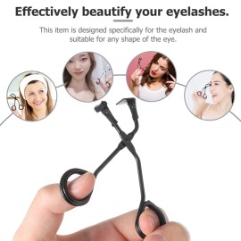 3 Sets Mini Eyelash Curler Lash Curls with Non Slip Finger Grip Eyelashes Silicone Pressure Pad for Women Ladies Black