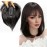 Invisible Human Hair Toppers For Women Clip In Toppers With 3D Air Bangs Fringe Straight 10x11cm Middle Part PU Scalp Wiglets Hairpieces Increase Hair Volume (20cm, Black)