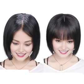 Invisible Human Hair Toppers For Women Clip In Toppers With 3D Air Bangs Fringe Straight 10x11cm Middle Part PU Scalp Wiglets Hairpieces Increase Hair Volume (20cm, Black) Invisible Human Hair Toppers For Women Clip In Toppers With 3D Air Bangs Fringe Straight 10x11cm Middle Part PU Scalp Wiglets Hairpieces Increase Hair Volume (20cm, Black)