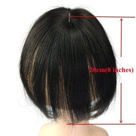 Invisible Human Hair Toppers For Women Clip In Toppers With 3D Air Bangs Fringe Straight 10x11cm Middle Part PU Scalp Wiglets Hairpieces Increase Hair Volume (20cm, Black) Invisible Human Hair Toppers For Women Clip In Toppers With 3D Air Bangs Fringe Straight 10x11cm Middle Part PU Scalp Wiglets Hairpieces Increase Hair Volume (20cm, Black)