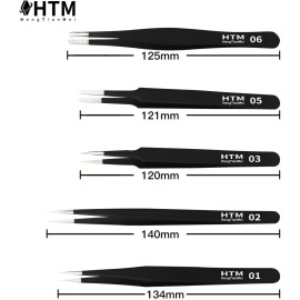 HengTianMei Precision Tweezers Set, ESD Anti-Static Stainless Steel Tweezers Set for Craft, Jewelry, Electronics, Laboratory Work (14 PCS) HengTianMei Precision Tweezers Set, ESD Anti-Static Stainless Steel Tweezers Set for Craft, Jewelry, Electronics, Laboratory Work (14 PCS)