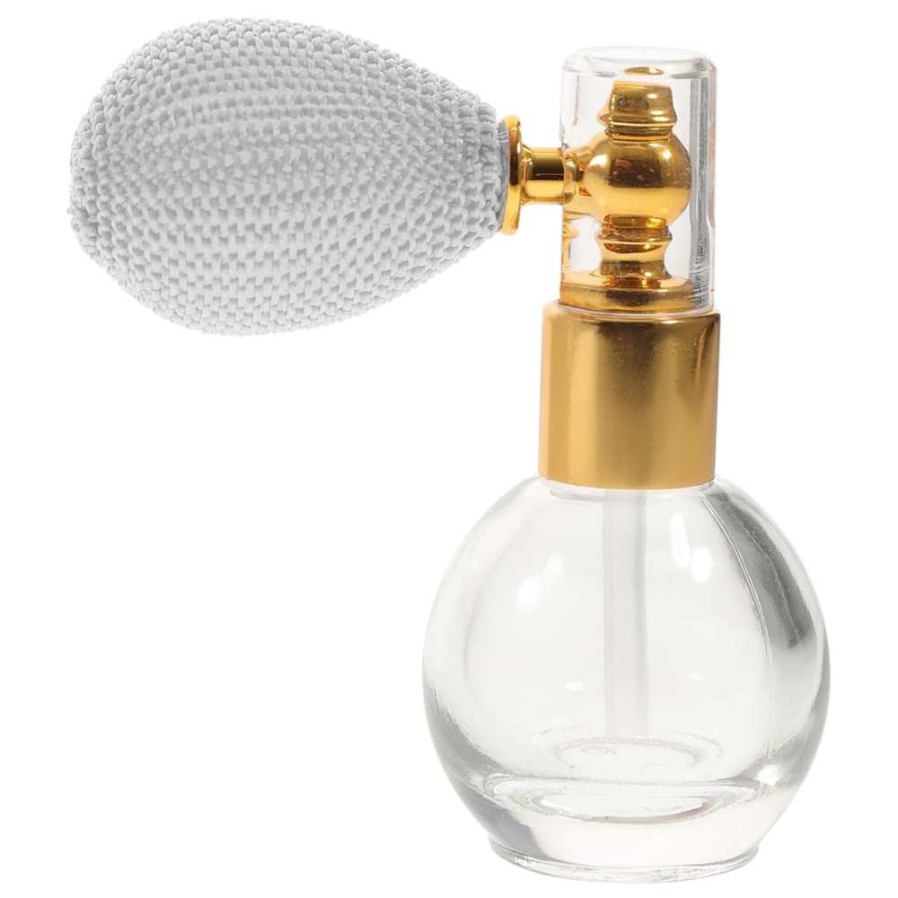 Beaupretty 10ml Vintage Perfume Bottle Mist Spray Bottle Empty Spray Bottle Short Spray Refillable Empty Glass Powder Bottle for Home Travel Golden