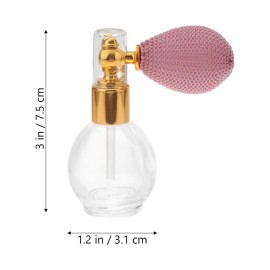 Beaupretty 10ml Vintage Perfume Bottle Mist Spray Bottle Empty Spray Bottle Short Spray Refillable Empty Glass Powder Bottle for Home Travel Golden
