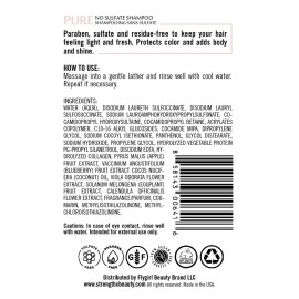 Strength x Beauty - Pure No Sulfate Shampoo - Deeply Cleansing Shampoo for Nourishing Healthy, Full-Bodied Hair - Sulfate-Free Vegan Formula w/Keravis PE (3.4 oz. travel | try me size)