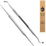 Ingrown Toenail Removal Kit - Under Nail Cleaner Tool Double Ended Nail Lifter & Nail File Cleaning Scooper Curette Tools Trimmer Medical Grade Stainless Steel Manicure Pedicure Nail Care Set by Krisp