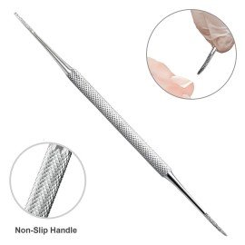 Ingrown Toenail Removal Kit - Under Nail Cleaner Tool Double Ended Nail Lifter & Nail File Cleaning Scooper Curette Tools Trimmer Medical Grade Stainless Steel Manicure Pedicure Nail Care Set by Krisp