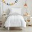UOZZI BEDDING 4 Pieces Toddler Bedding Set Ultra Soft and Breathable Toddler Sheet Set - Includes Comforter, Flat Sheet, Fitted Sheet and Pillowcase - White & Gray