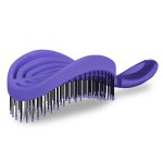 NuWay 4HAIR DoubleC PRO U.S. Patented Double Curved Detangling Brush is Hair Dryer Safe (Hyacinth)