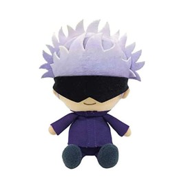 AMNPOLEN Plush Figure Toys with Openable Patch Anime Gojo Satoru Plushie Doll Stuffed Toy Key Ring Bagpack Phone Pendants (5.91inch/15cm, Gojo Satoru)