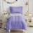 UOZZI BEDDING 4 Pieces Toddler Bedding Set Ultra Soft and Breathable Toddler Sheet Set - Includes Comforter, Flat Sheet, Fitted Sheet and Pillowcase - Purple & Gray