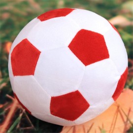 AOQI Plush Soccer Balls - Fluffy Stuffed Toy Soccer Ball Plush Pillow Soft Durable Stuff Soccerball Gift for Kids Boy Baby (Red - White,17.7inch/45cm)