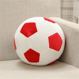 AOQI Plush Soccer Balls - Fluffy Stuffed Toy Soccer Ball Plush Pillow Soft Durable Stuff Soccerball Gift for Kids Boy Baby (Red - White,17.7inch/45cm)