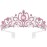 COCIDE Pink Tiara and Crowns for Girls Crystal Headband Princess Rhinestone Crown with Combs Bride Headbands Bridal Wedding Prom Birthday Party Hair Accessories Jewelry for Women and Girls (5 PINK)