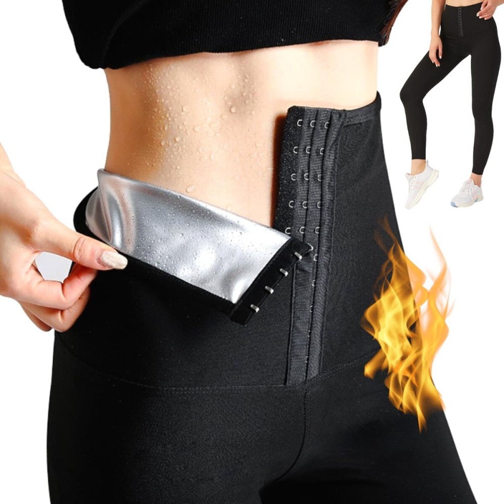 Nano Hertz Sauna Sweat Shapewear Leggings Pants Workout Suit Waist Trainer Shaper Sweatsuit Exercise Fitness Gym Yoga Women Nano Hertz Sauna Sweat Shapewear Leggings Pants Workout Suit Waist Trainer Shaper Sweatsuit Exercise Fitness Gym Yoga Women