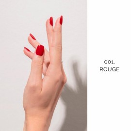 NAILOG Semi Cured Nail Strips, 20 Pcs Extra Long Full Nail Wraps with Glossy Soft Gel Finishing, Buy 2 Get 1 UV Lamp Rouge