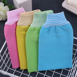LISSOMPLUME Exfoliating Bath Gloves for Body Scrub 5 PACK Women Exfoliator Scrubber Shower Mitt Removing Dead Skin Hammam Towel - GREEN