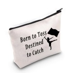 LEVLO Color Guard Bags Born to Toss Destined to Catch Color Guard Makeup Bags Perfect Color Guard Gifts for Teens and Girls (Born to Toss)