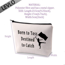 LEVLO Color Guard Bags Born to Toss Destined to Catch Color Guard Makeup Bags Perfect Color Guard Gifts for Teens and Girls (Born to Toss)