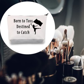 LEVLO Color Guard Bags Born to Toss Destined to Catch Color Guard Makeup Bags Perfect Color Guard Gifts for Teens and Girls (Born to Toss)