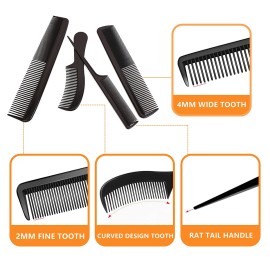 NuAngela Styling Comb Set - Cutting & Hair Trimming Comb with Different Tooth Widths, Perfect for Women & Men\'s Hair Dressing, Grooming & Barber Use