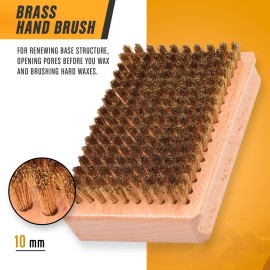 RaceWax Pro Ski Wax Hand Brush Kit: Nylon, Horsehair, Brass - (ZL-6336)