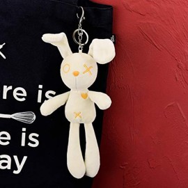 VICKYPOP Animal Plush Keychain Cute Rabbit Stuffed Toy and Interesting Backpack Doll Pendant for Friends (OX Rabbit)