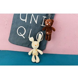 VICKYPOP Animal Plush Keychain Cute Rabbit Stuffed Toy and Interesting Backpack Doll Pendant for Friends (OX Rabbit)