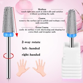 3 Pieces Nail Carbide 5 in 1 Bit, Nail Drill Bits Set-2 Way Rotate Use for both Left to Right Handed, 3/32 Inch Shank Size Drill Machine for Fast Remove Acrylic or Hard Gel (Silver) 3 Pieces Nail Carbide 5 in 1 Bit, Nail Drill Bits Set-2 Way Rotate Use for both Left to Right Handed, 3/32 Inch Shank Size Drill Machine for Fast Remove Acrylic or Hard Gel (Silver)