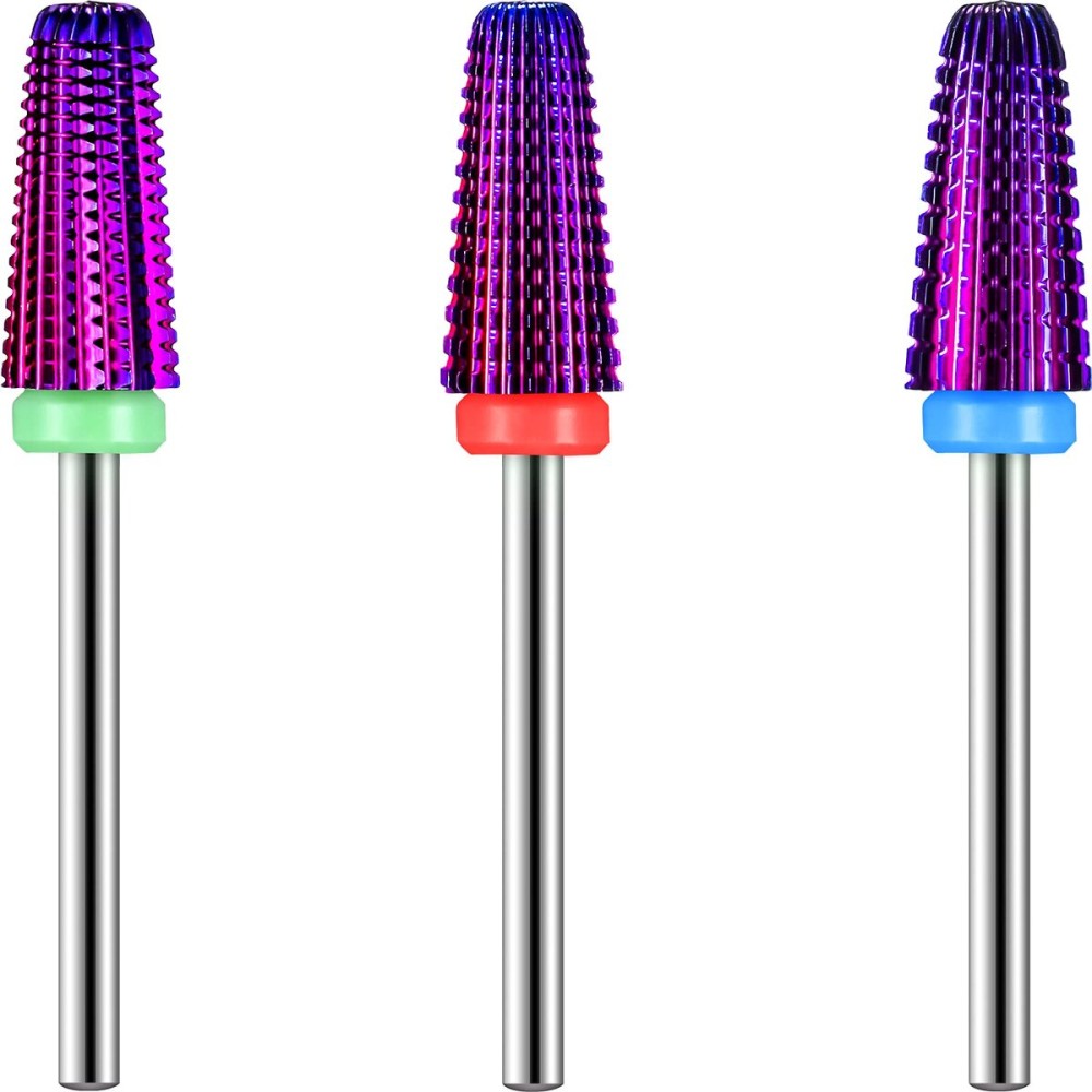 3 Pieces Nail Carbide 5 in 1 Bit, Nail Drill Bits Set-2 Way Rotate Use for both Left to Right Handed, 3/32 Inch Shank Size Drill Machine for Fast Remove Acrylic or Hard Gel (Purple) 3 Pieces Nail Carbide 5 in 1 Bit, Nail Drill Bits Set-2 Way Rotate Use for both Left to Right Handed, 3/32 Inch Shank Size Drill Machine for Fast Remove Acrylic or Hard Gel (Purple)
