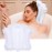 Jetec Inflatable Bath Pillow for Tub Non Slip Bathtub Pillow Soft Comfortable Terry Cloth Bath Pillow White Head Spa Pillow with Suction Cup for Bathtub Cushion, Hot Tub
