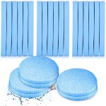 Loyim 120 Pieces Compressed Facial Sponge for Estheticians Face Makeup Removal Cleansing Sponge Pad Exfoliating Spa Wash Round Facial Cleansing Pads Supplies(Blue)