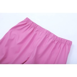 Alla Sim Girls Waterproof Rain Pant Outdoor Lightweight Cozy Rainwear Pink 4-5