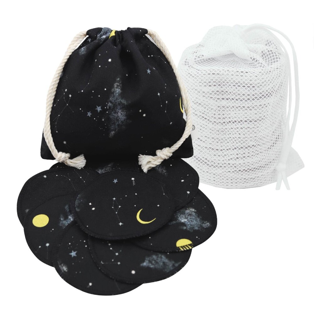 Handmade by AVO - 8 Reusable Pads, Makeup Remover, Quilted Organic Cotton Rounds, Pads Facial Rounds Fabric Pouch Laundry Bag (Star) Handmade by AVO - 8 Reusable Pads, Makeup Remover, Quilted Organic Cotton Rounds, Pads Facial Rounds Fabric Pouch Laundry Bag (Star)