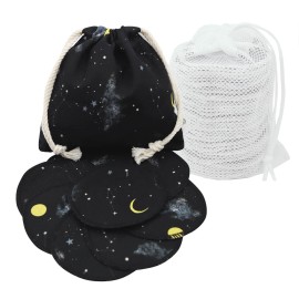 Handmade by AVO - 8 Reusable Pads, Makeup Remover, Quilted Organic Cotton Rounds, Pads Facial Rounds Fabric Pouch Laundry Bag (Star) Handmade by AVO - 8 Reusable Pads, Makeup Remover, Quilted Organic Cotton Rounds, Pads Facial Rounds Fabric Pouch Laundry Bag (Star)