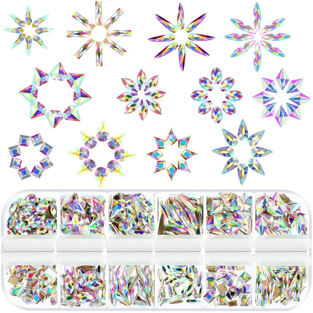 WILLBOND 12 Styles 360 Pcs Rhinestones Nail Art Gems,Multi Shapes 3D Glass AB Crystal Flat Back Mix Sizes Crystal Charms Gem Stone Jewelry Diamond for Nail Craft DIY Decorations(Ab Color) WILLBOND 12 Styles 360 Pcs Rhinestones Nail Art Gems,Multi Shapes 3D Glass AB Crystal Flat Back Mix Sizes Crystal Charms Gem Stone Jewelry Diamond for Nail Craft DIY Decorations(Ab Color)
