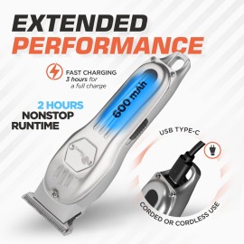 Fagaci Men\'s Professional Hair Trimmer, Powerful Battery, Sharp Blades, High-Speed Motor, Cold Steel for Comfortable Cuts