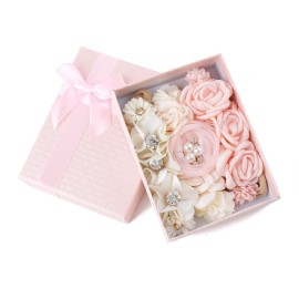 BFNAAgirl Baby Girl Floral Headband Nylon Flower Crown Elastic Hairband 3pcs Hair Accessories Gift for Girls (33)