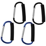 sansheng 4 Pack Large Carabiner 5.5 D Style Click and Carry Bag Carrier Stroller Hooks(Black and Blue)