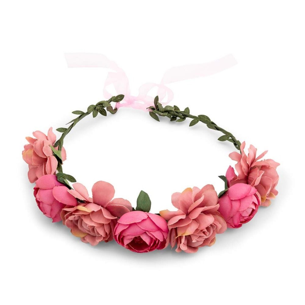 WEDDINGSTAR Bridal Party Flower Crown Wreath - Rose Medley - Pink WEDDINGSTAR Bridal Party Flower Crown Wreath - Rose Medley - Pink