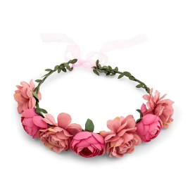 WEDDINGSTAR Bridal Party Flower Crown Wreath - Rose Medley - Pink WEDDINGSTAR Bridal Party Flower Crown Wreath - Rose Medley - Pink