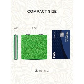 OMIRO Compact Mirror, Glitter PU 1X/3X Magnification, Ultra Portable for Purses (Green) OMIRO Compact Mirror, Glitter PU 1X/3X Magnification, Ultra Portable for Purses (Green)