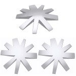 OIIKI 3PCS Nail Cutter Guide, 1-9 Sizes V Shaped Nail Gel Tips Stencil, Nail Art Manicure Edge Trimmer Tool Kit, for Nail Decor, Silver