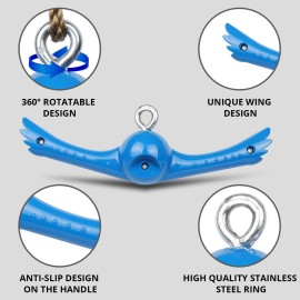 YAMIPROBI Ninja-Twister Swing Spins Set: Slackline Attachments - 360 Handle Twist-Spin Flips Toy Activate Ninja Powers Warrior Accessories Kids Hang Toys for Playground Backyard Blue