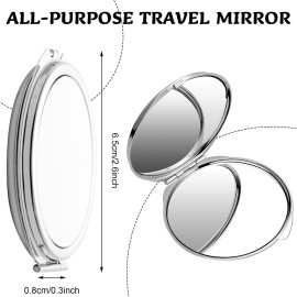 6 Pieces Sublimation Pocket Makeup Mirror Sublimation Metal Compact Mirror Sublimation Travel Makeup Mirror for Women Men Home Travel Use