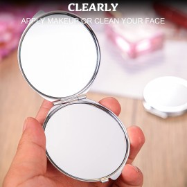 6 Pieces Sublimation Pocket Makeup Mirror Sublimation Metal Compact Mirror Sublimation Travel Makeup Mirror for Women Men Home Travel Use